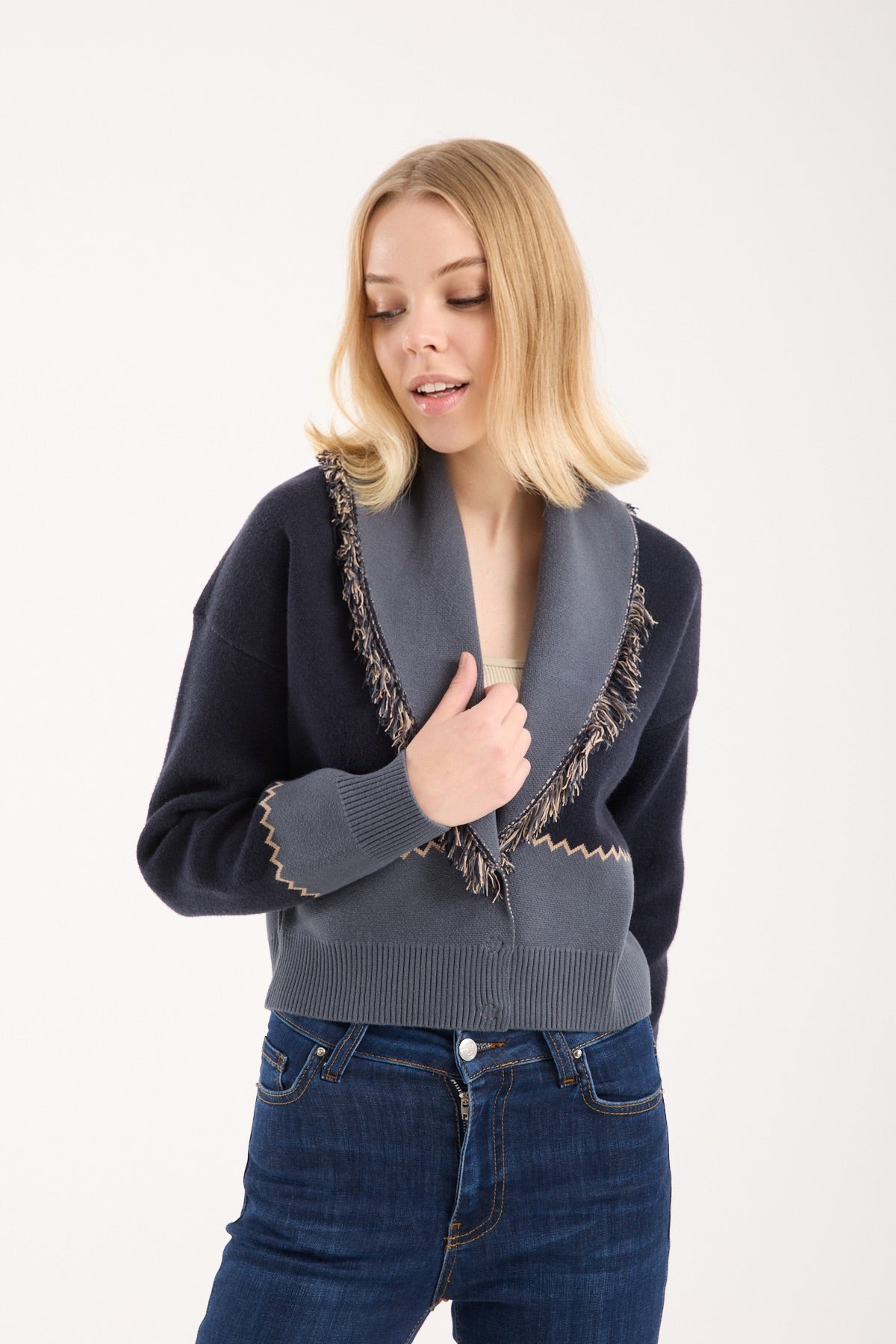 lulu navy cardigan
