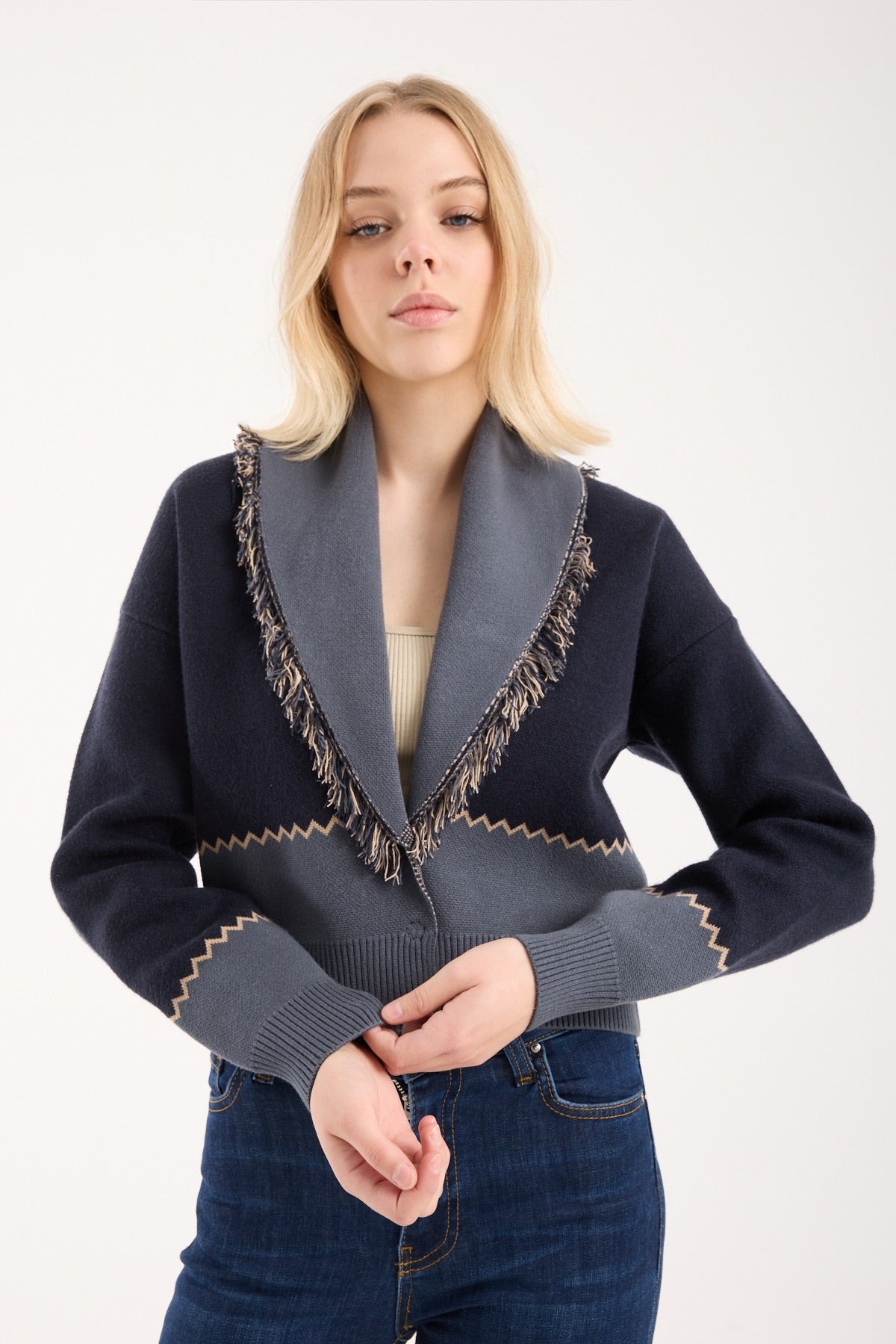 lulu navy cardigan