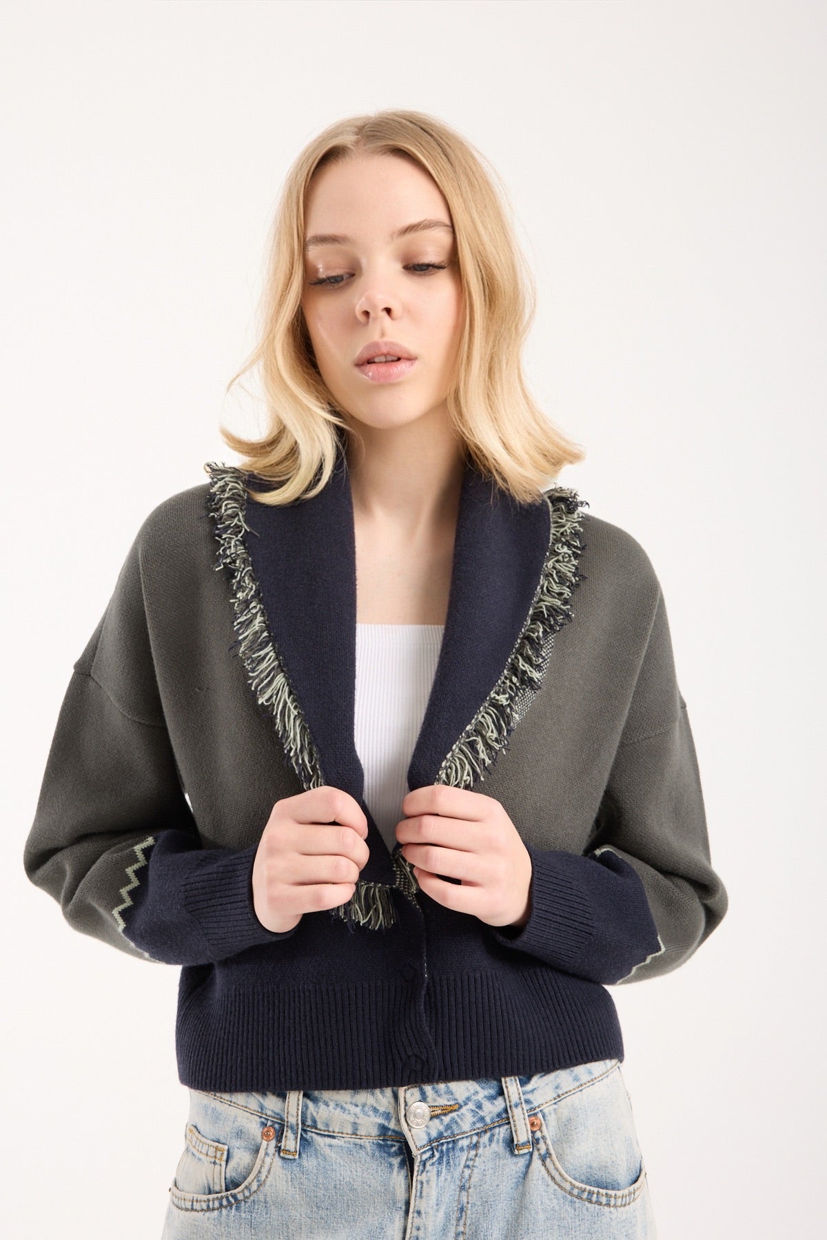 lulu khaki cardigan