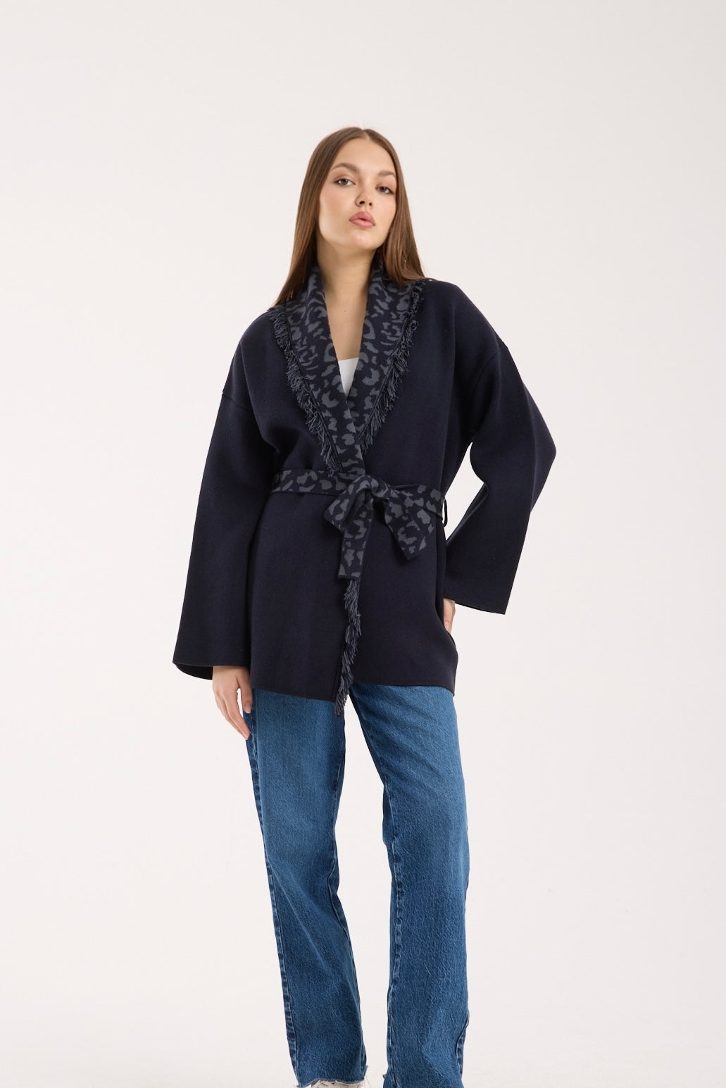 muse navy cardigan