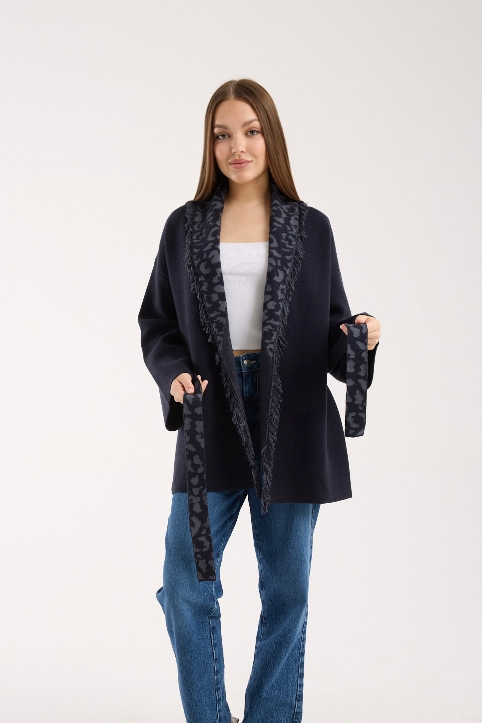muse navy cardigan