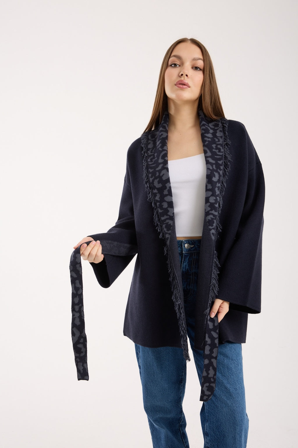 muse navy cardigan